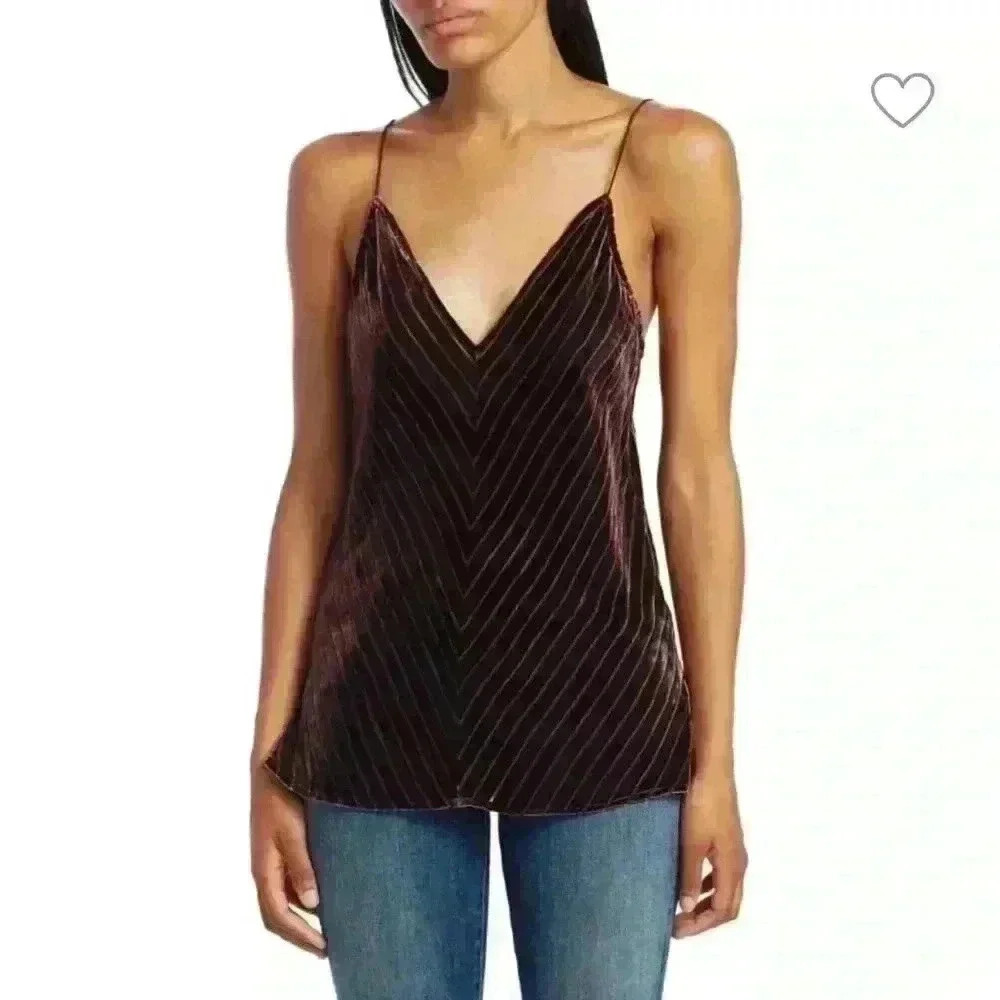 CAMI NYC
Olivia Silk Velvet Chevron Tank Top